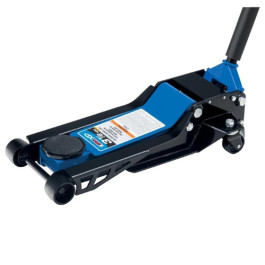 K-Tool International XD13002 Low Profile Service Floor Jack, 3.5 Ton Capacity, 3.5 to 21.4 Inch Lift Range, Dual Pump, Black and Blue