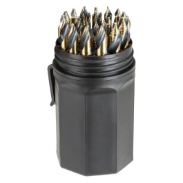 K-Tool International XD3106 Speedy Multi Tip Cobalt Tungsten Drill Bit Set, Mechanics Length, 1/16 inch to 1/2 inch by 64ths, 29 Piece