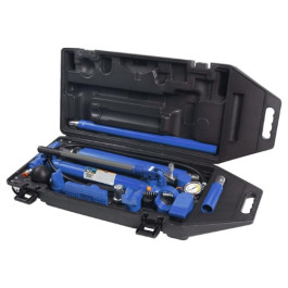 K-Tool International XD63709 Portable Hydraulic Body Repair Ram Kit, 10 Ton Capacity, 8,050 psi Hand Pump, 0.5 Ton Spreader, Molded Case, Blue