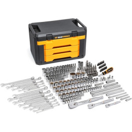 Gearwrench 80972 Mechanics Tool Set, 1/4", 3/8", and 1/2" Drive, 12 Point S