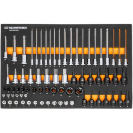 Gearwrench GWMSBSKCBMM 1/4", 3/8", 1/2" Drive Metric Bit Socket Set in Foam