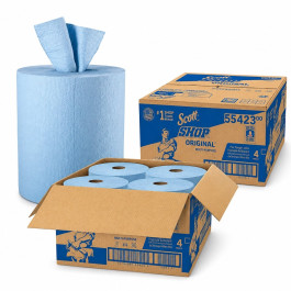 Kimberly-Clark 55423 Scott Shop Original Center Pull Towels, Blue, Case of