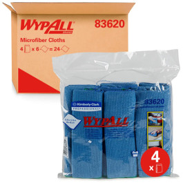 Kimberly-Clark 83620 WypAll Microfiber Cloths, 15.75" x 15.75", Blue, Case