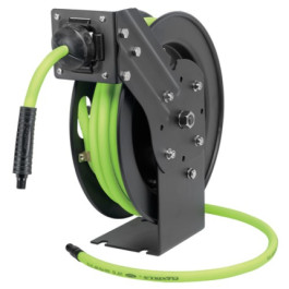 Flexzilla L8603FZ Retractable Air Hose Reel, 3/8 inch inside diameter, 25 foot hose, open face steel reel