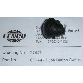 Lenco 27447 Push Button Switch QP-447, SPST Replacement Switch For Mark III