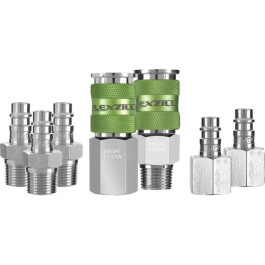 Legacy A53657FZ Flexzilla Pro High Flow Coupler and Plug Kit, 3/8" NPT, Ste