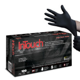 Atlantic Safety InTouch Black Nitrile Gloves, Large, 6 Mil, Powder Free, Textured, Latex-Free, Medical & Industrial Use, 100-Pack