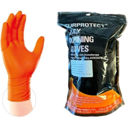 Atlantic Safety Products LGOO-XL Outrageous Orange Heavy Duty Disposable Nitrile Gloves, 8 mil, X Large, Box of 100