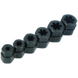Lisle 19250 Stuck Bolt Nut and Stud Remover Set, Hardened Tool Steel, Spline Drive, 1/4 to 9/16 inch, 6 Piece Set