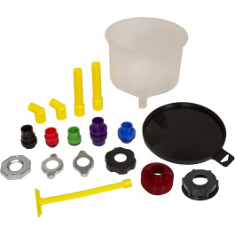 Lisle 24780 Spill-Free Funnel, 18 Piece, With Standard, GM, VW, Ford Adapters
