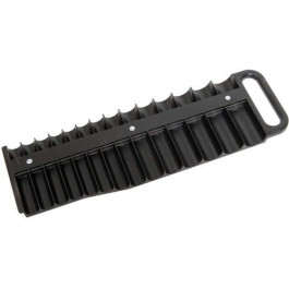 Lisle 40210 3/8" Drive Magnetic Socket Holder, Black, 28 Socket Compartments, Holds Up To 1" or 24 mm