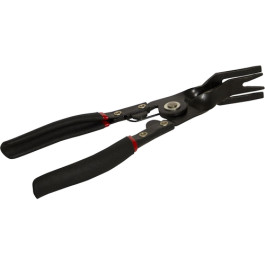 Lisle 42480 Panel Clip Pliers, Steel, Spring Loaded, 90 Degree Rotated Handles, Tapered Forked Tip