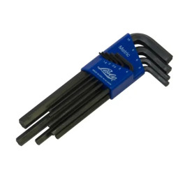 Lisle 42650 Metric Long Arm Hex Key Set, 9 Piece, 1.5 mm to 10 mm, Heat Treated Alloy Steel, Storage Case