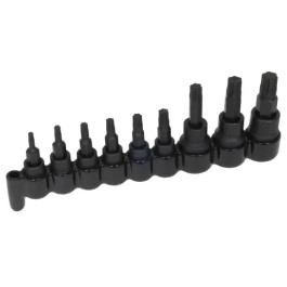 Lisle 81000 Torx Plus Bit Set, 9 Pieces, 1/4" and 3/8" Drive, for Automotiv