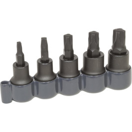 Lisle 82400 Mortorq Bit Set, Heat Treated Alloy Steel Sockets, 3/8 inch Square Drive, 5 Piece Set