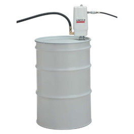 Lincoln 2424 Series 25 3 to 1 Medium Pressure Stationary Oil Pump Assembly, 55 Gallon Drum, Includes 282133 Pump, Bung Bushing, Hoses and Fittings