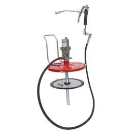 Lincoln 4489 Pneumatic Grease Pump Assembly, For 25 to 50 Pound Pails, 40 to 1 Ratio, 4000 psi Max Outlet, 7 Foot High Pressure Hose, Control Valve, Universal Swivel, Coupler, Standard Follower, 1/4 Inch NPT Female Air Inlet