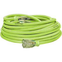 Flexzilla 512830 Pro Extension Cord, 12/3 AWG SJTW, 50 ft, Grounded Lighted Plug
