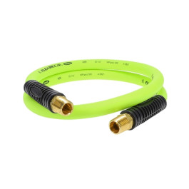 Flexzilla HFZ1204YW3S ZillaWhip Swivel Whip Air Hose, 1/2" x 4 Feet, 3/8" MNPT Swivel x 3/8" MNPT