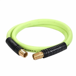 Flexzilla HFZ1204YW4S Whip Air Hose With Swivel, 1/2" ID x 4 ft, 1/2" MNPT Swivel x 1/2" MNPT