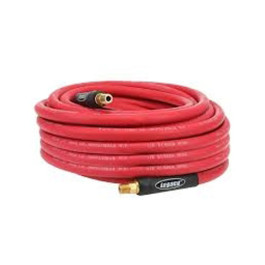 Flexzilla LMHRE3850RD2 Workforce Rubber Air Hose, 3/8 Inch ID, 50 Foot, 1/4 Inch MNPT Fittings, Red