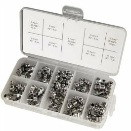 Flexzilla L5990 Metric Grease Fitting Assortment, 96 Piece, M6 x 1, M8 x 1, M10 x 1