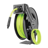 Flexzilla L8611FZ 3/8 in. Air Hose Reel Retractable, 50 ft., Open Face, MNPT, 300 psi Working, Steel, Black