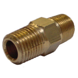 Lincoln Industrial 10198 Brass Nipple, 1/4" NPT Male x 1/2"-27 Male