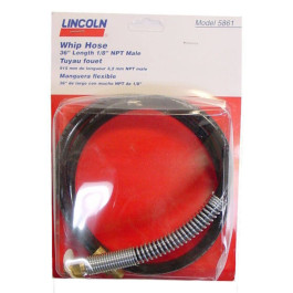 Lincoln Industrial 5861 Whip Hose with Spring, 36" Length, 1/8" NPT Male Thread