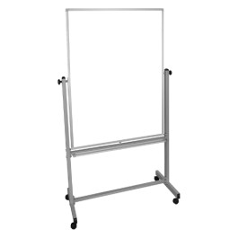 Luxor MB3648WW Mobile Double-Sided Magnetic Whiteboard with Aluminum Frame and Stand, 36 Inch Width x 48 Inch Height