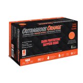 Atlantic Safety Products OO-M Outrageous Orange Nitrile Disposable Gloves,
