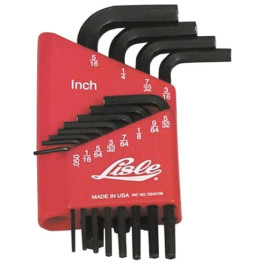 Lisle 42150 Standard Hex Key Set, Alloy Steel, 12 Piece, .050" to 5/16" Hex