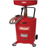Lincoln 3601 Pressurized Air Operated 18-Gallon Portable Industrial Fluid Drain Tank, Adjustable Funnel Height, Fluid Level Indicator and 14” Bowl