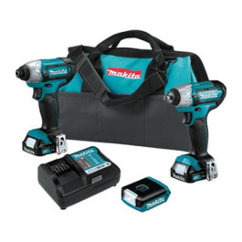 Makita CT324 12V Max CXT Cordless 3-Piece Combo Kit, 1/2" Drive, Impact Driver, Impact Wrench, L.E.D. Light, 1.5Ah Batteries