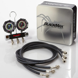 CPS Products MBH4P5Z BlackMax Manifold and Gauge Set, 2 Valve with 5 Foot Hoses for HVAC Refrigerant Service