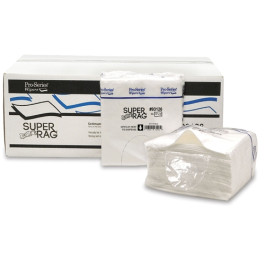 MDI Wipes 93126 Pro-Series Super Rag Spunlace Wipers, White 1/4 Fold, 12" x