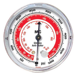 Mastercool 85500 Anti-Flutter R134a Pressure Gauge, 2-1/2", High Side, for