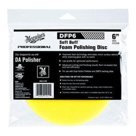 Meguiar's DFP6 Soft Buff DA Foam Polishing Disc, 6 Inch, Hook And Loop