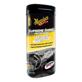 Meguiar's G4000 Supreme Shine Protectant Wipes, High Gloss Interior and Exterior Protectant, 25 Wipes Canister