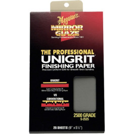 Meguiar's S-2025 Mirror Glaze Unigrit Finishing Paper, 2000 Grit, 5-1/2 Inch x 9 Inch, 25 Sheets