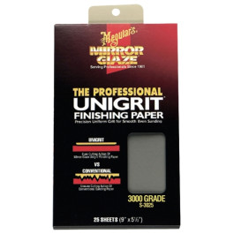 Meguiar's S3025 Mirror Glaze Unigrit Finishing Paper, 3000 Grit, 5.5" x 9", 25 Sheets