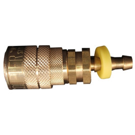 Milton 1717-4 M Style Push-On And Lock Coupler, 1/4" Hose Barb, Steel Drag