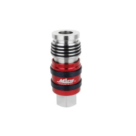 Milton 1773 Safety Exhaust Coupler Kit, 2-in-1 Universal Steel Coupler, 1/2" FNPT x 1/2" Body Flow, Red, 5-Pack
