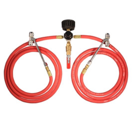 Milton 550 Dual Truck Tire Inflator Gauge, Heavy Duty, Dual Head, Two 7 ft Hoses, 10 to 160 PSI