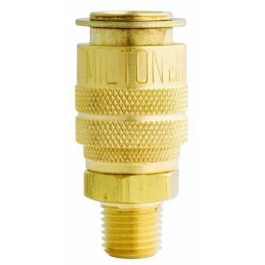 Milton 714 M Style Coupler With Drag Guard, 1/4" MNPT, 1/4" Basic Flow Size