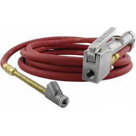 Milton 98-A1-501 Heavy Duty Dual Head Air Chuck Inflator Gauge With Swivel, 10 To 160 PSI, 15 Ft Hose