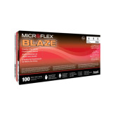 Ansell Blaze N482 High Visibility Orange Nitrile Powder Free Exam Gloves Medium, 100-Pack