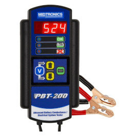 Midtronics PBT-200 Advanced Battery and Electrical System Tester, 12 Volt, 200 to 850 CCA, Conductance, Cranking and Charging Diagnostics