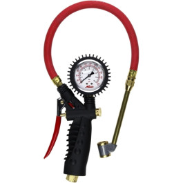 Milton S-577A Pro Analog Pistol Grip Inflator Gauge, Large-Bore Dual Foot Chuck, 15" Hose, 160 PSI