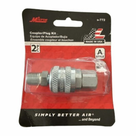 Milton 772 A-Style Coupler and Plug Kit, 1/4" NPT, 34 SCFM, 2-Piece